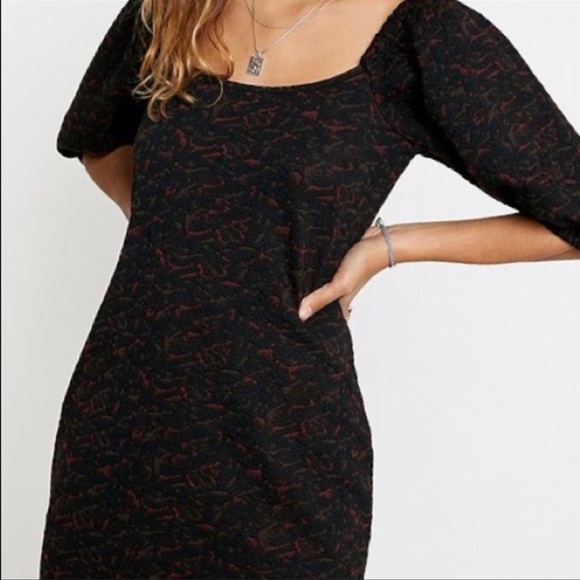 FREE PEOPLE Sunset black/burgundy textured dress - Picture 2 of 7